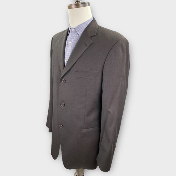Hugo Boss Blazer Mens 40R 39R BrownTextured Wool Sport Jacket Ventless - Picture 2 of 15